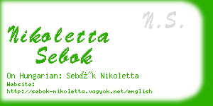 nikoletta sebok business card